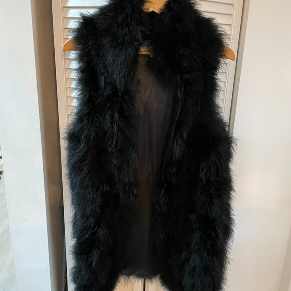 Trina Turk Marabou Feather Vest - Picture 1 of 4